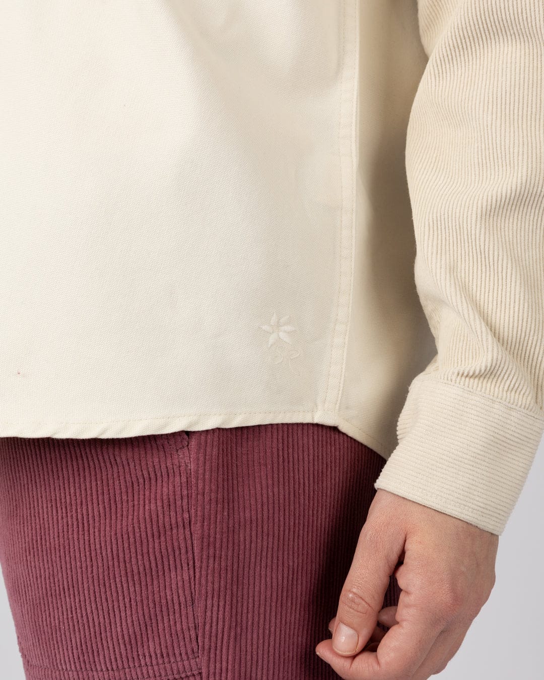 Liora Womens Cord Shirt in Cream - Image 6