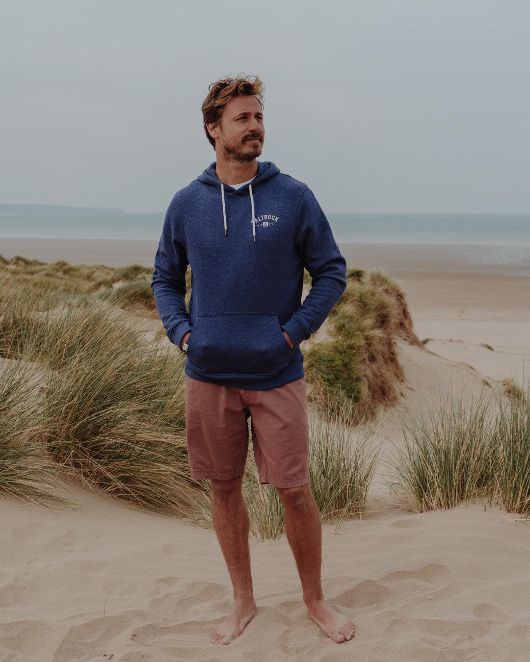 Location Mens Pop Hoodie in Croyde - Blue - Image 4