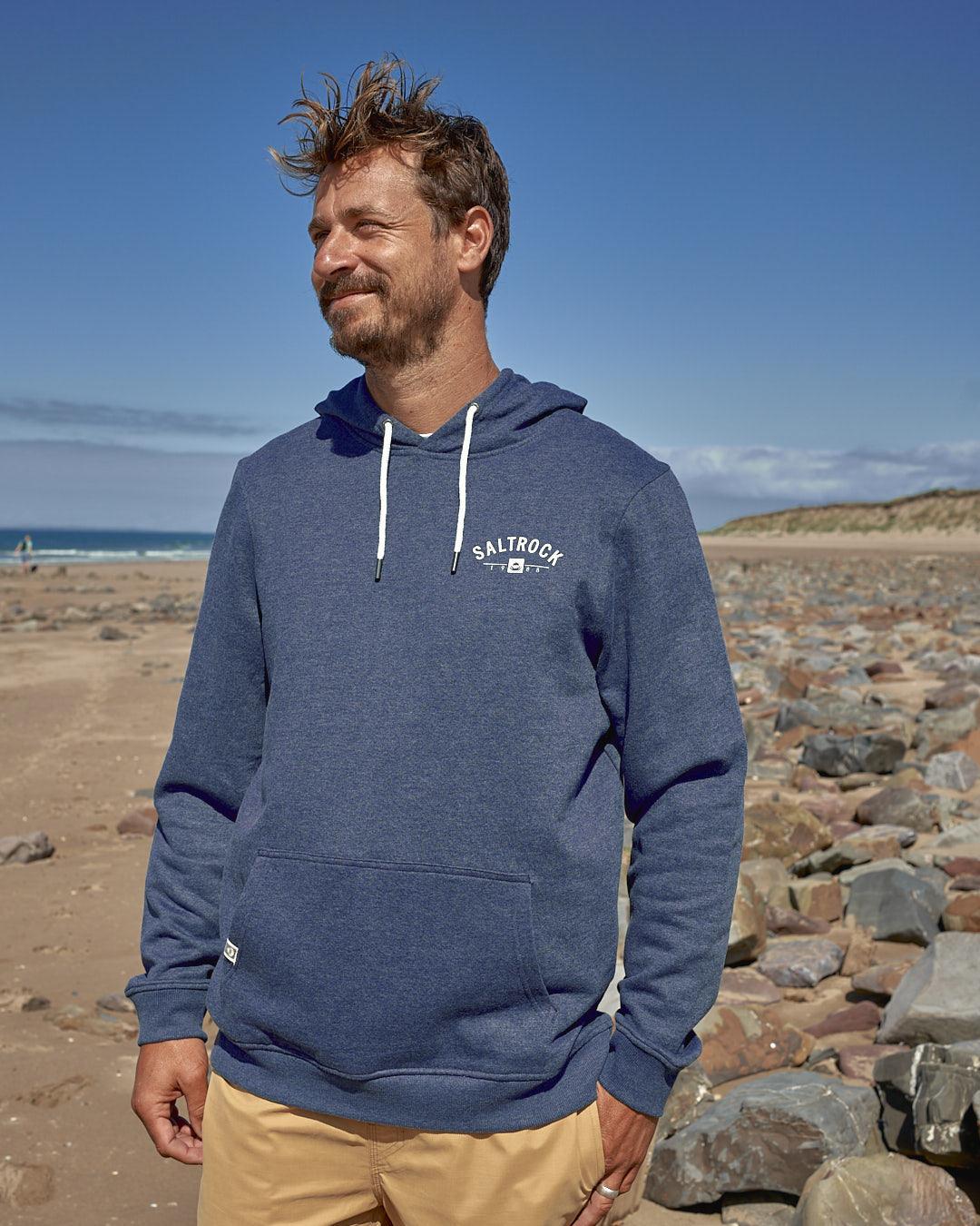 Location Mens Pop Hoodie in Dartmouth - Dark Blue - Image 3