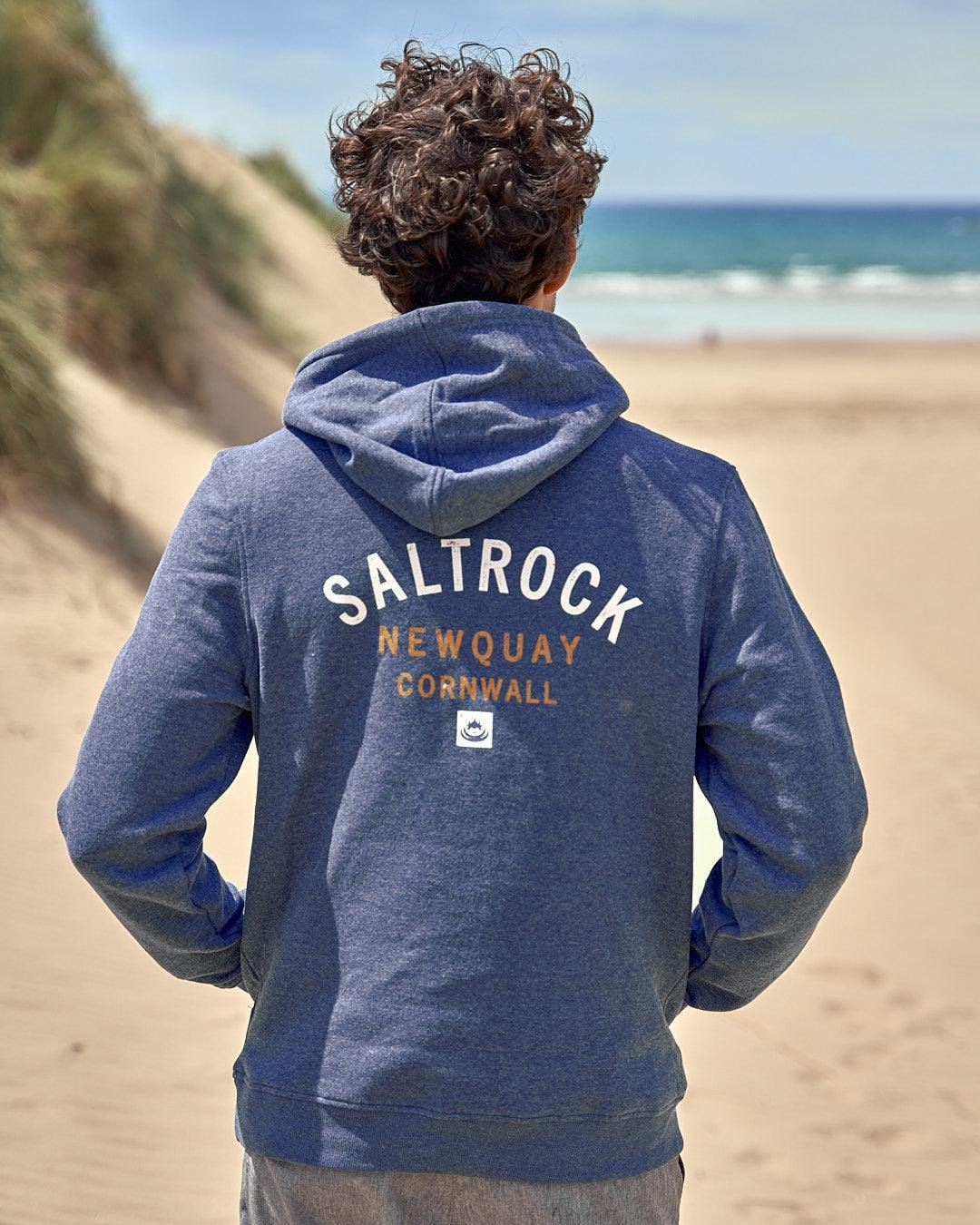 Location Mens Pop Hoodie in Newquay - Dark Blue - Image 5
