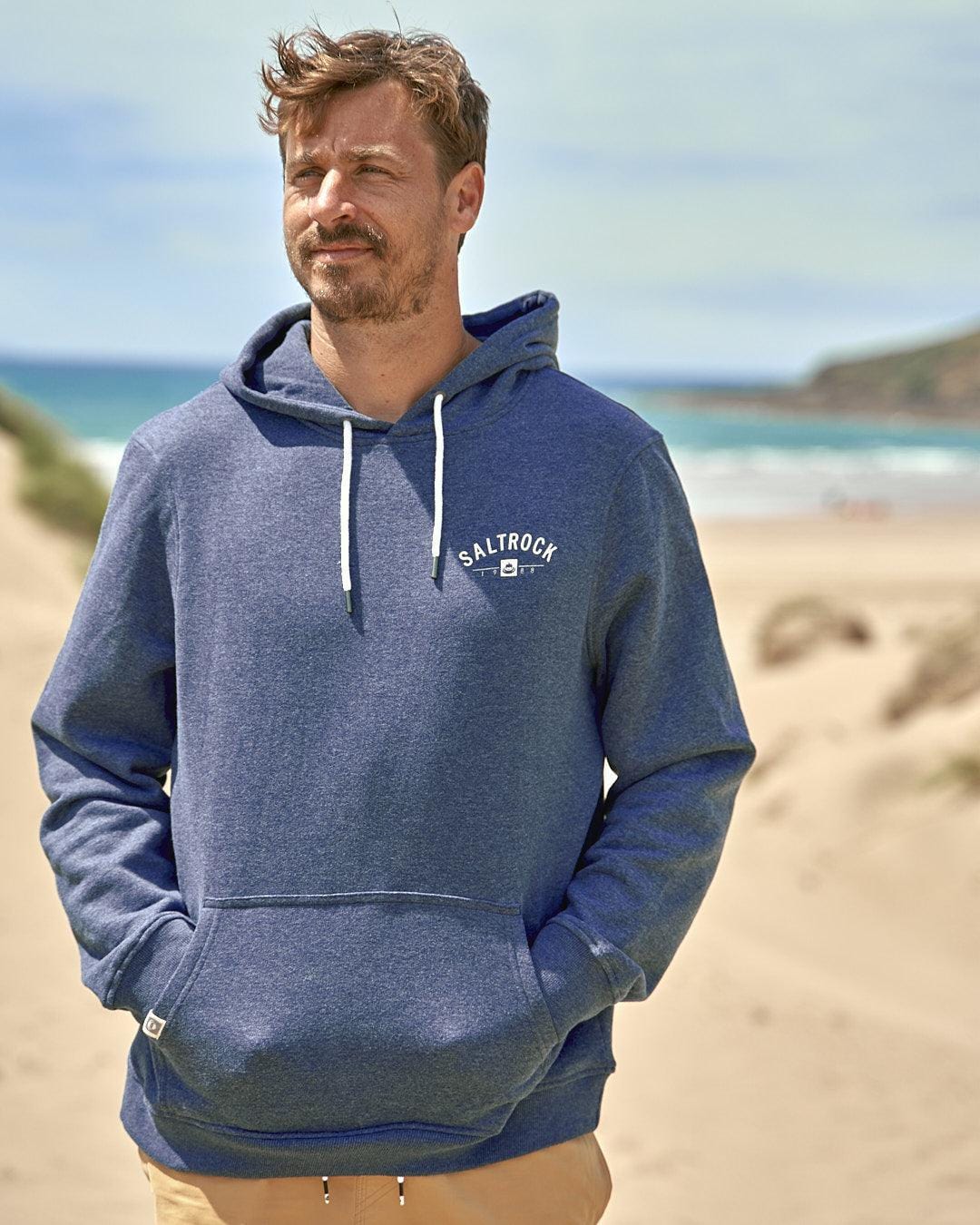 Location Mens Pop Hoodie in Poole - Dark Blue - Image 2