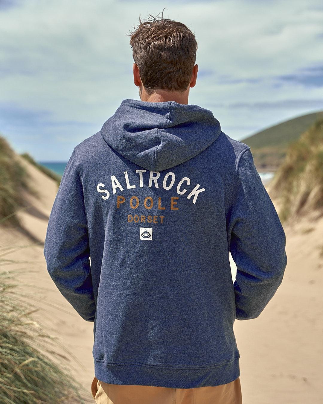 Location Mens Pop Hoodie in Poole - Dark Blue - Image 4