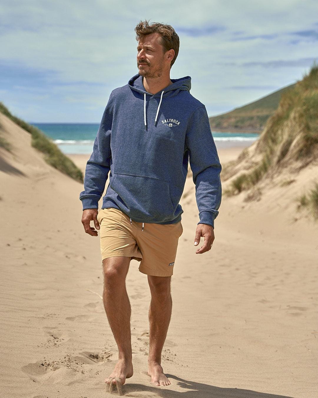 Location Mens Pop Hoodie St Ives in Dark Blue - Image 4