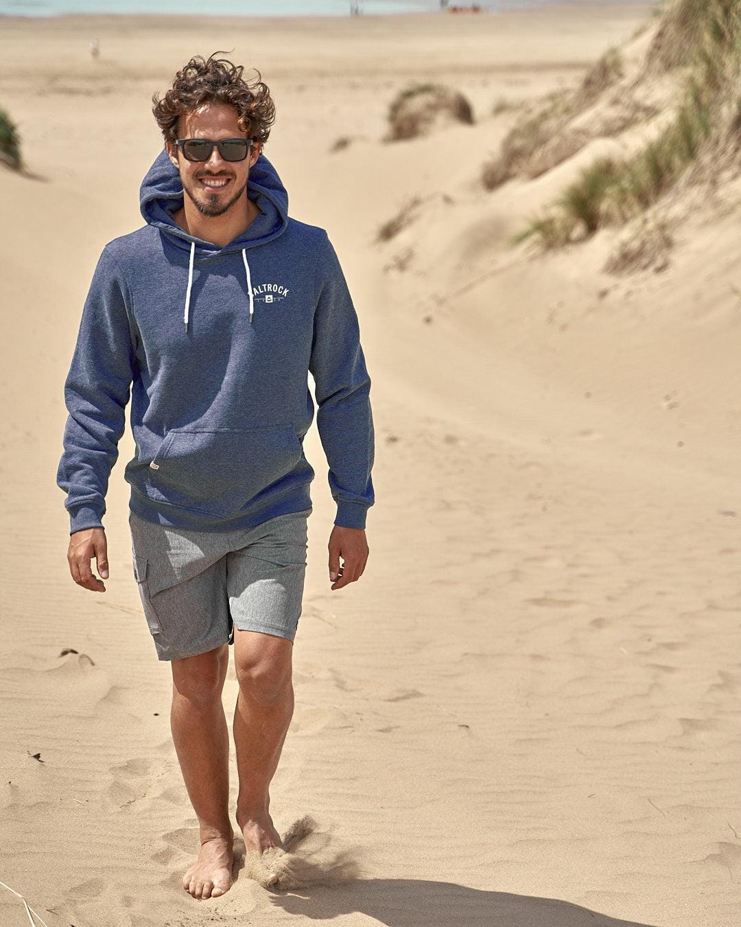 Location Mens Pop Hoodie Swanage in Blue - Image 3