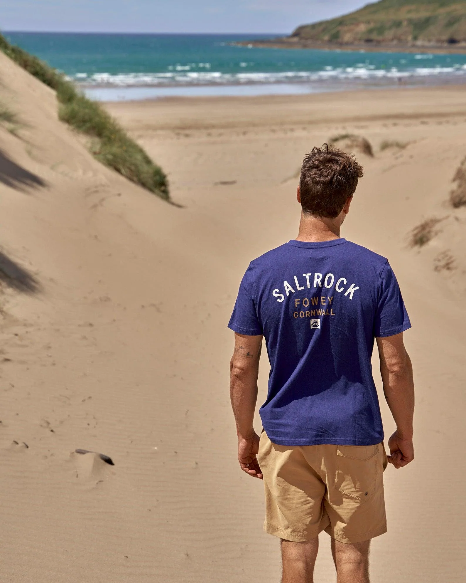 Fowey Mens Location T-Shirt in Blue - Image 6