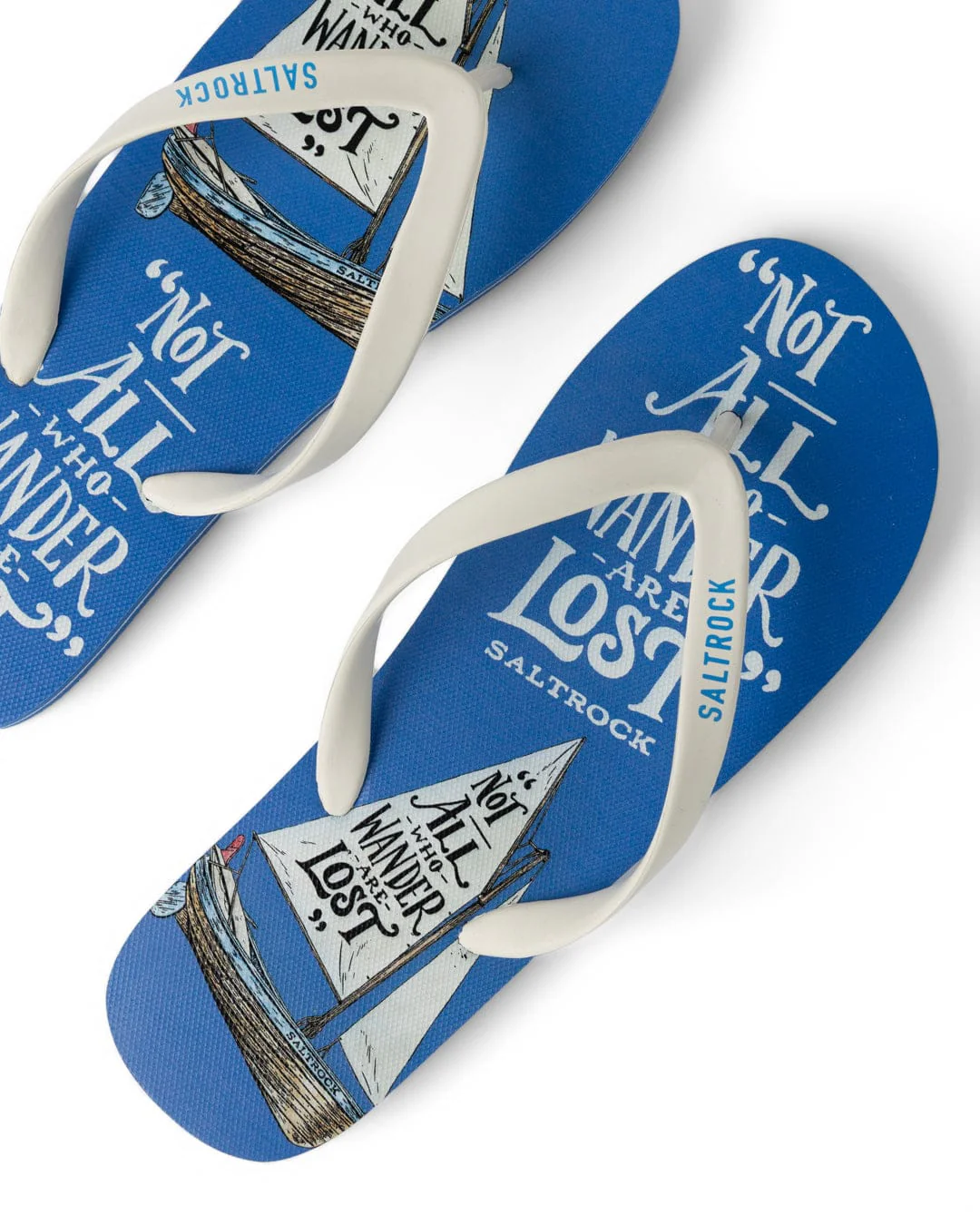 Lost Ships Mens Flip Flops in Blue - Image 5