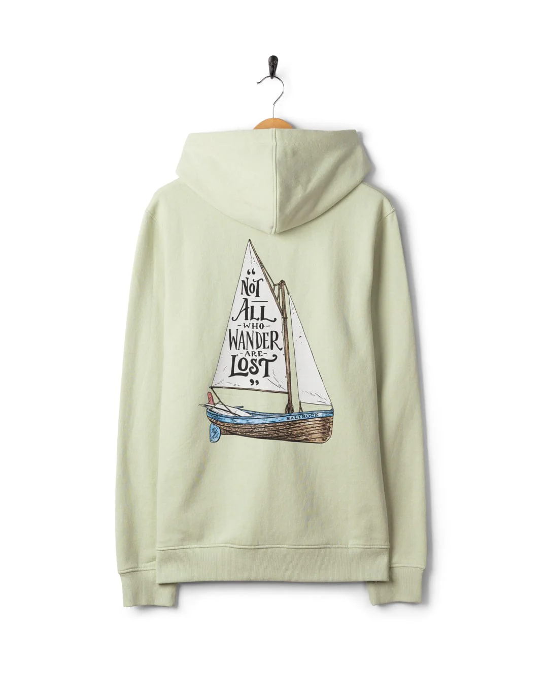 Lost Ships Mens Pop Hoodie in Light Green - Image 6