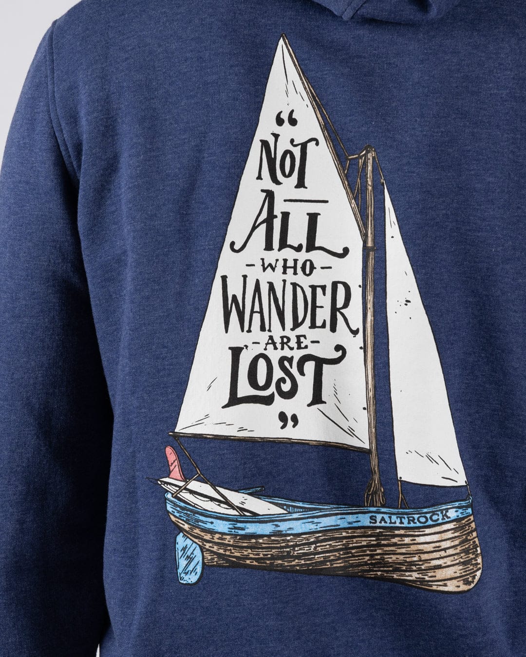 Lost Ships Mens Pop Hoodie in Blue - Image 3