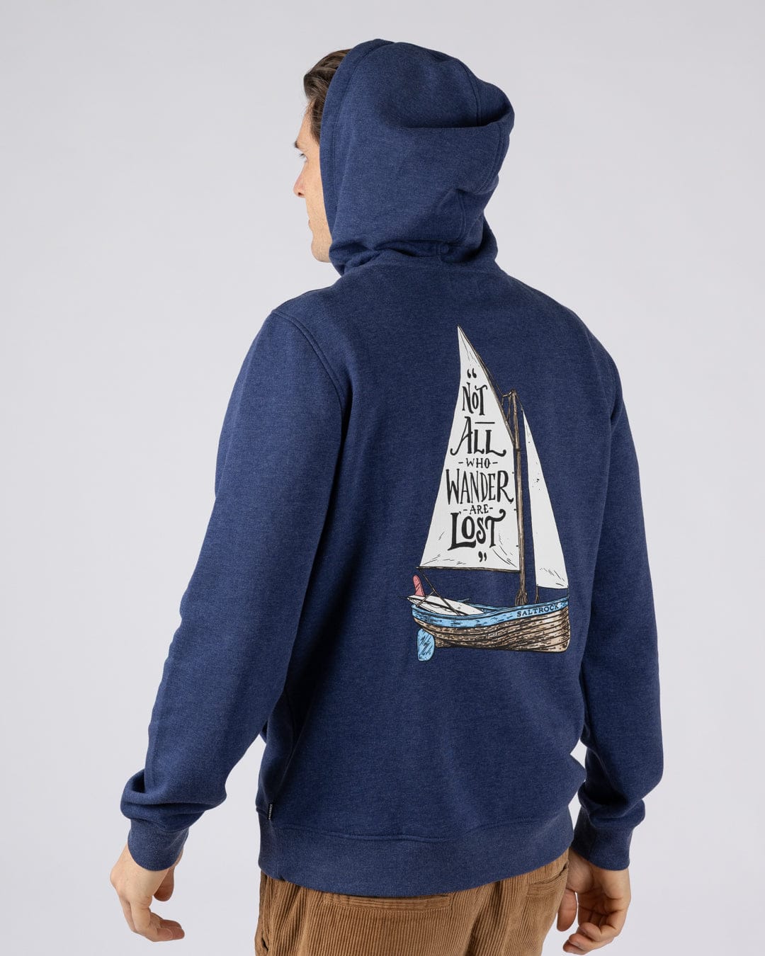 Lost Ships Mens Pop Hoodie in Blue - Image 4
