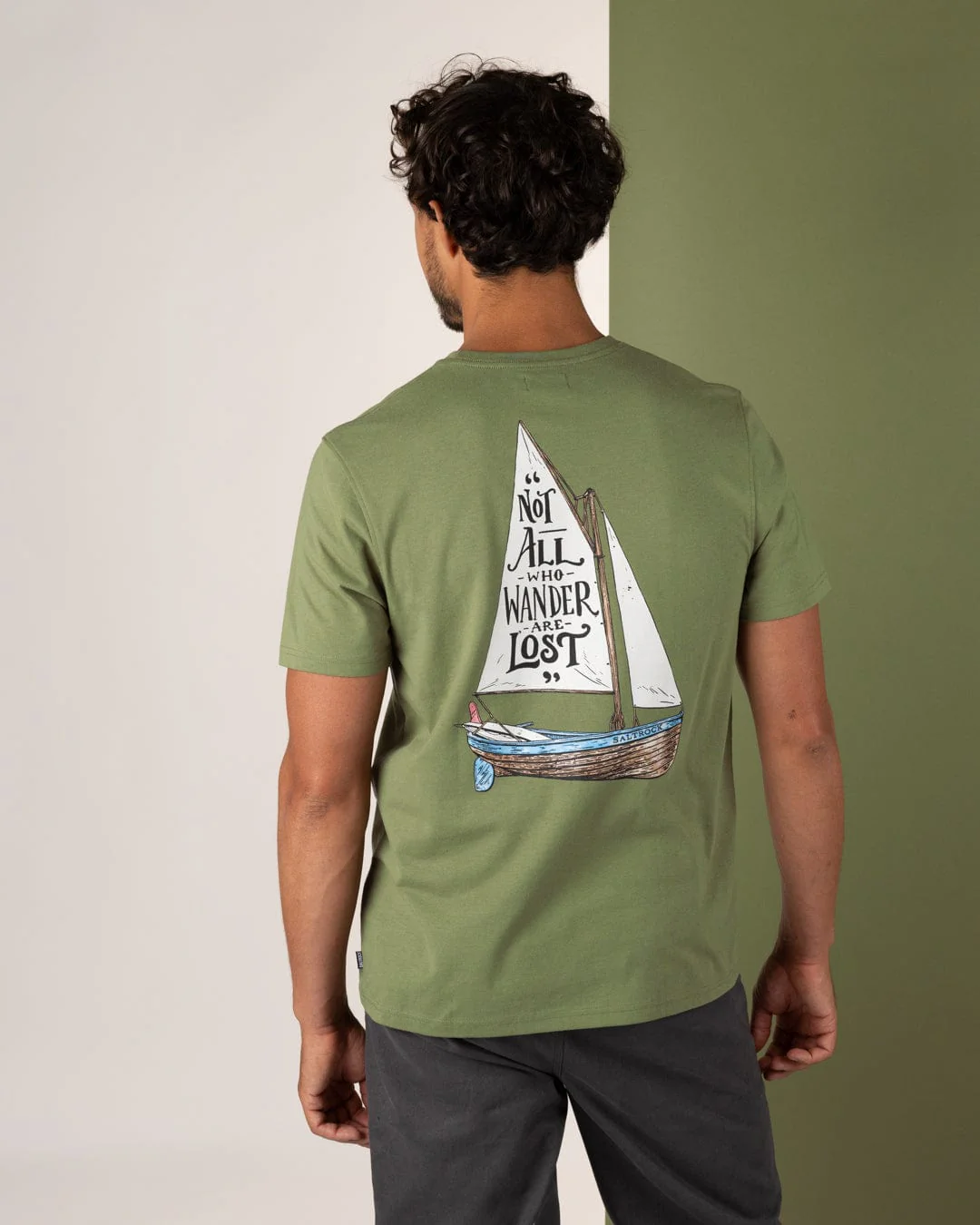 Lost Ships Mens Short Sleeve T-Shirt in Green