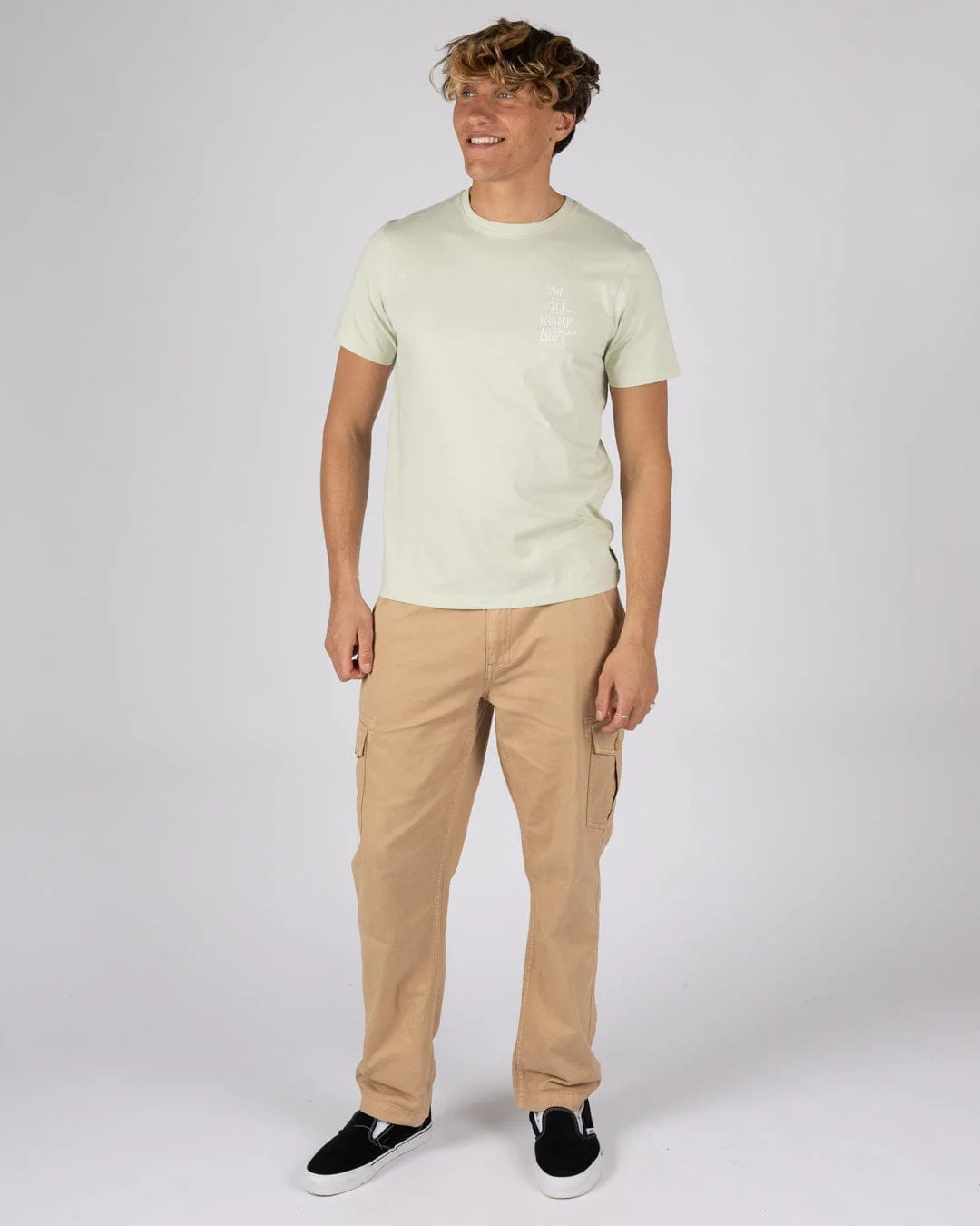 Lost Ships Mens Short Sleeve T-Shirt in Light Green - Image 4