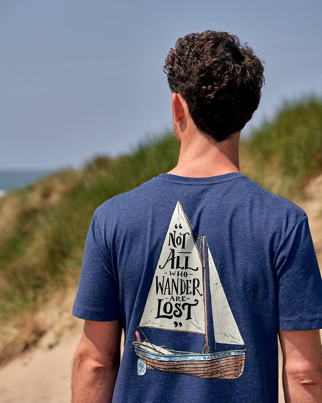 Lost Ships Mens Short Sleeve T-Shirt in Navy - Image 5