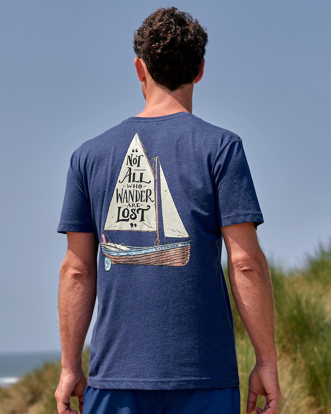 Lost Ships Mens Short Sleeve T-Shirt in Navy - Image 7
