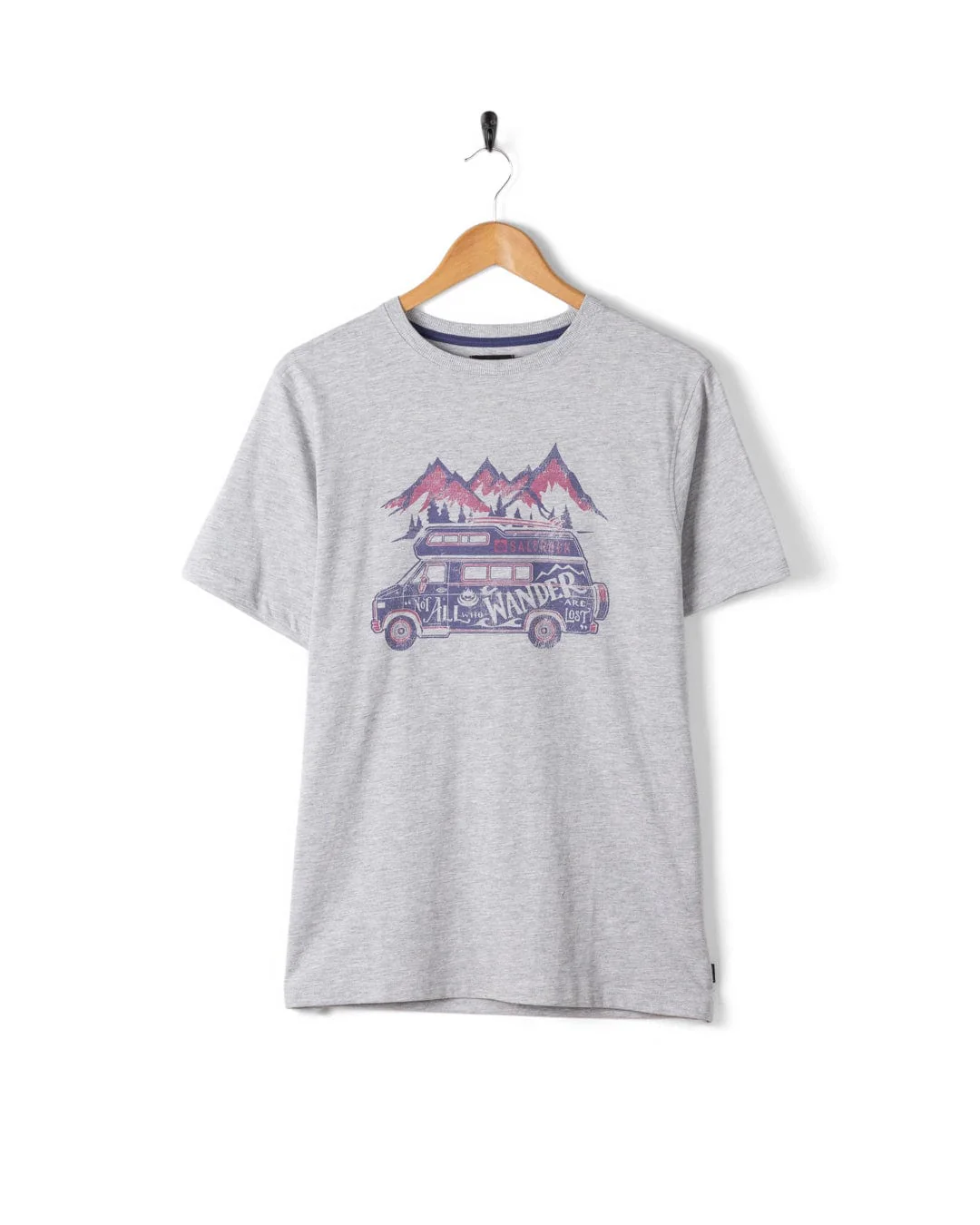 Lost Van Mens Short Sleeve T-Shirt in Grey - Image 7