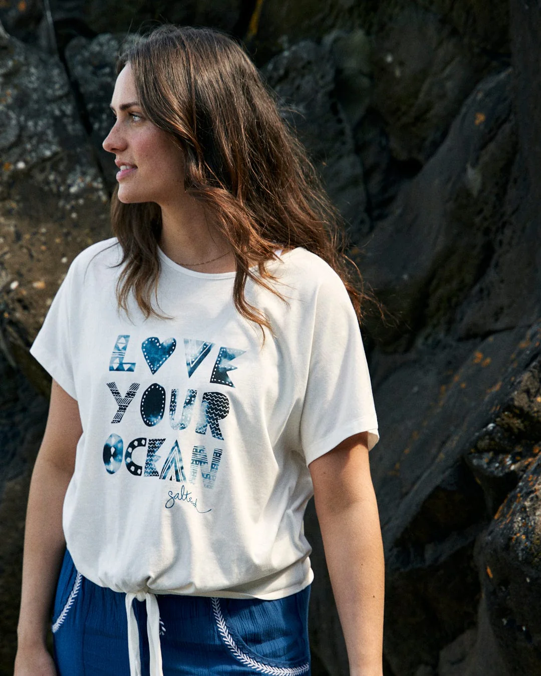 Love Your Ocean Recycled Womens T-Shirt in White