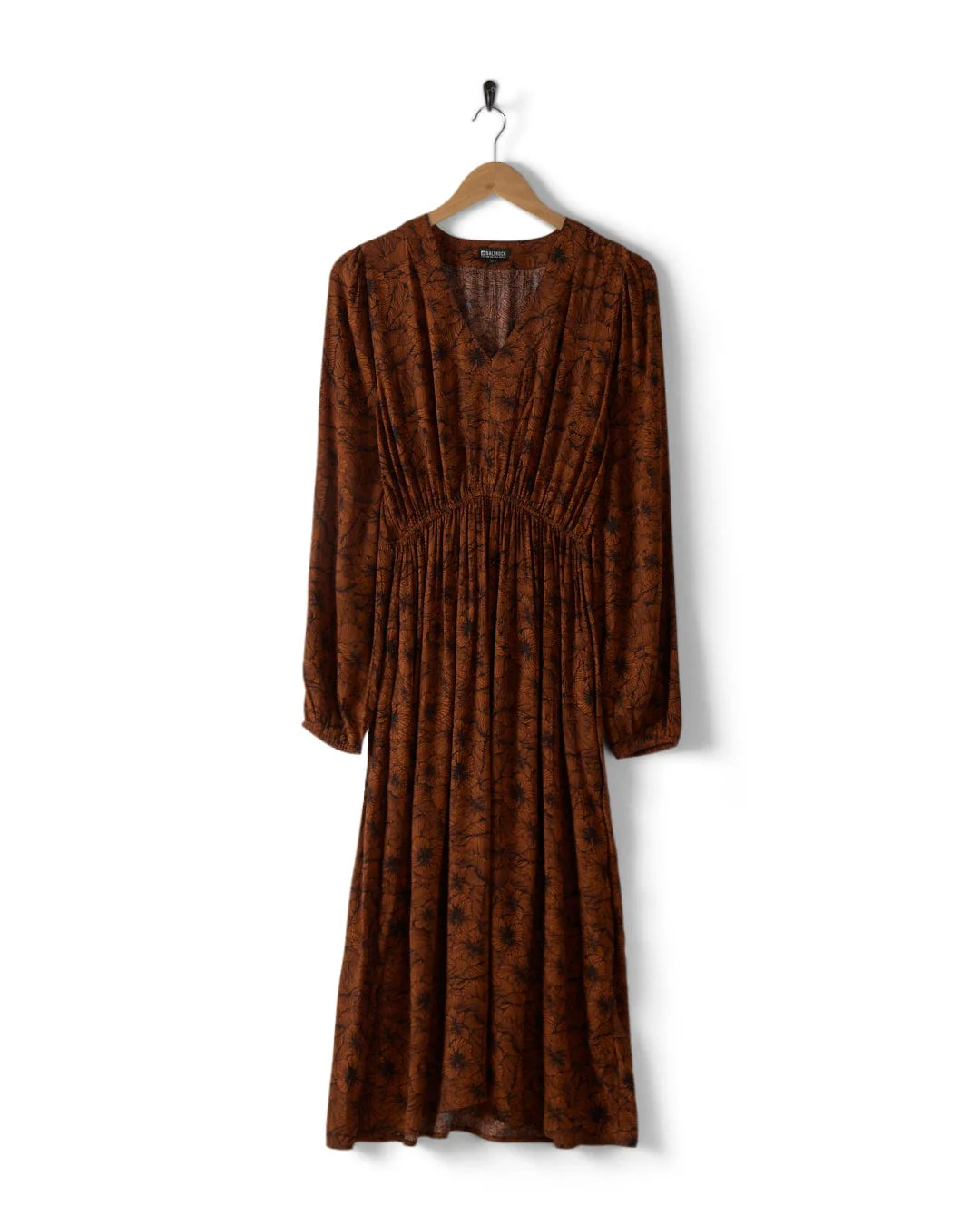 Lowry Womens Midi Floral Dress in Dark Orange - Image 2