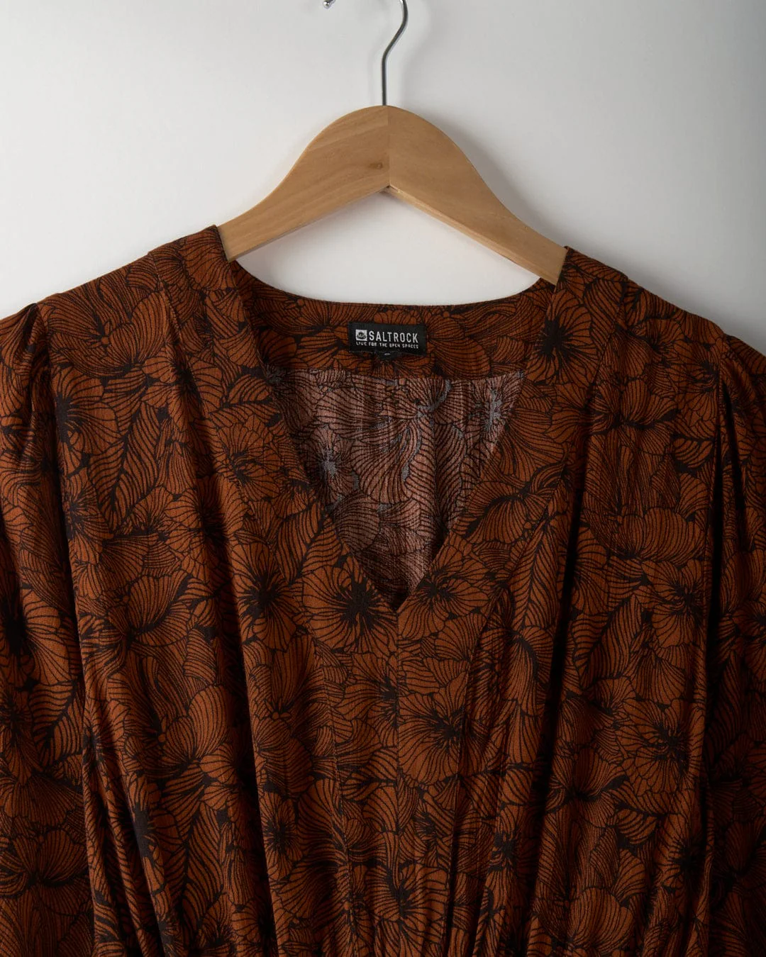 Lowry Womens Midi Floral Dress in Dark Orange - Image 4
