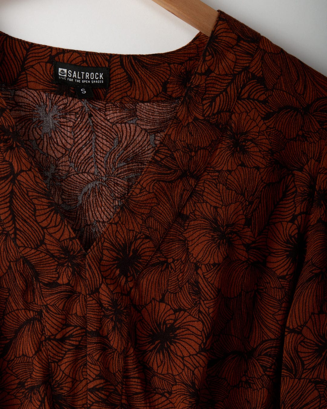 Lowry Top Womens Floral Print Top in Dark Orange - Image 4