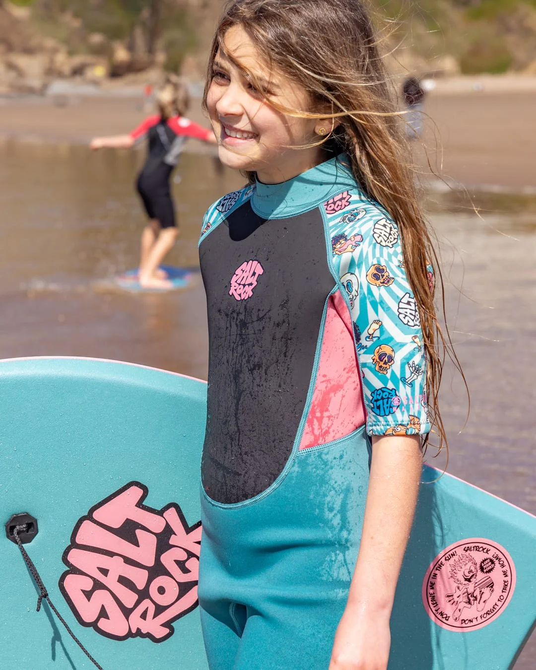 Lush Waves Kids 3/2 Shortie Wetsuit in Blue - Image 2
