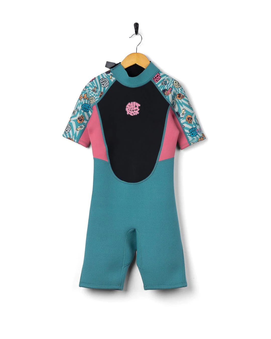 Lush Waves Kids 3/2 Shortie Wetsuit in Blue - Image 3