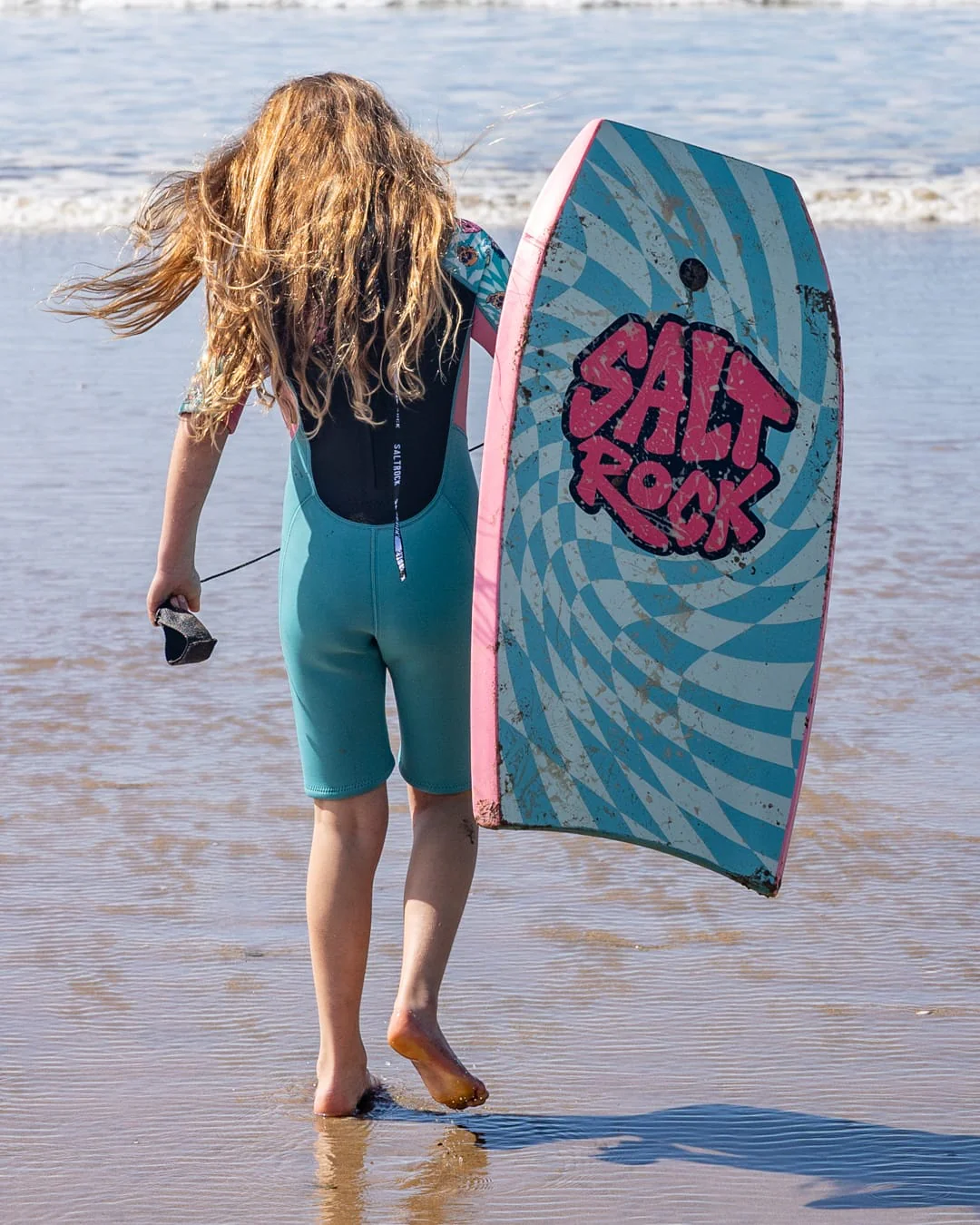 Lush Waves Kids 3/2 Shortie Wetsuit in Blue - Image 4