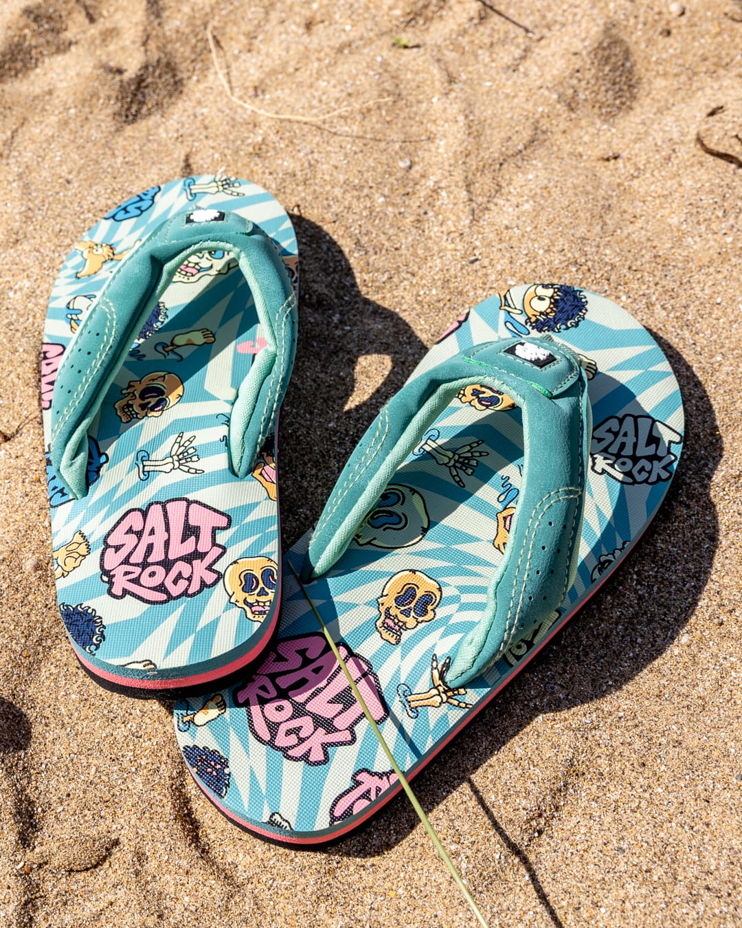 Lush Waves Kids Flip Flops in Blue - Image 3