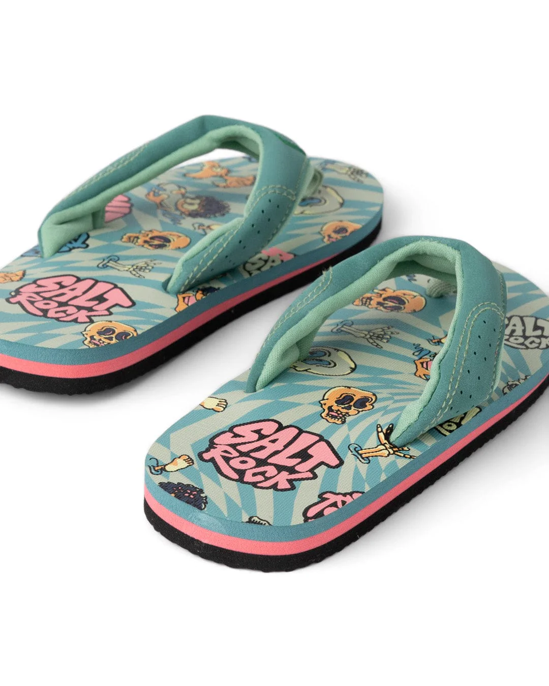 Lush Waves Kids Flip Flops in Blue - Image 4