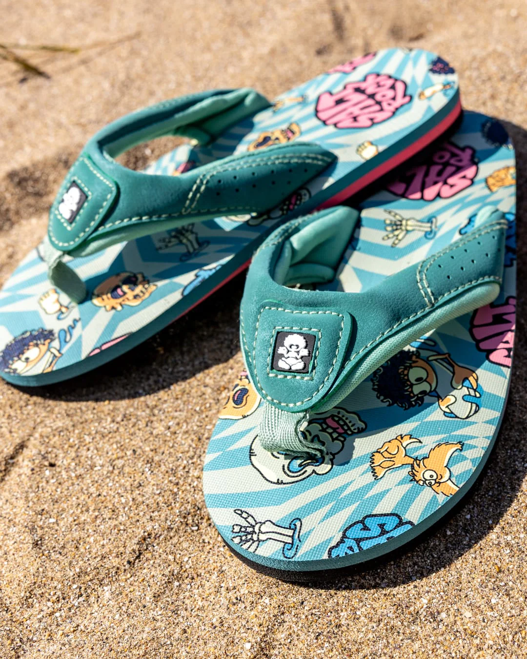 Lush Waves Kids Flip Flops in Blue - Image 5