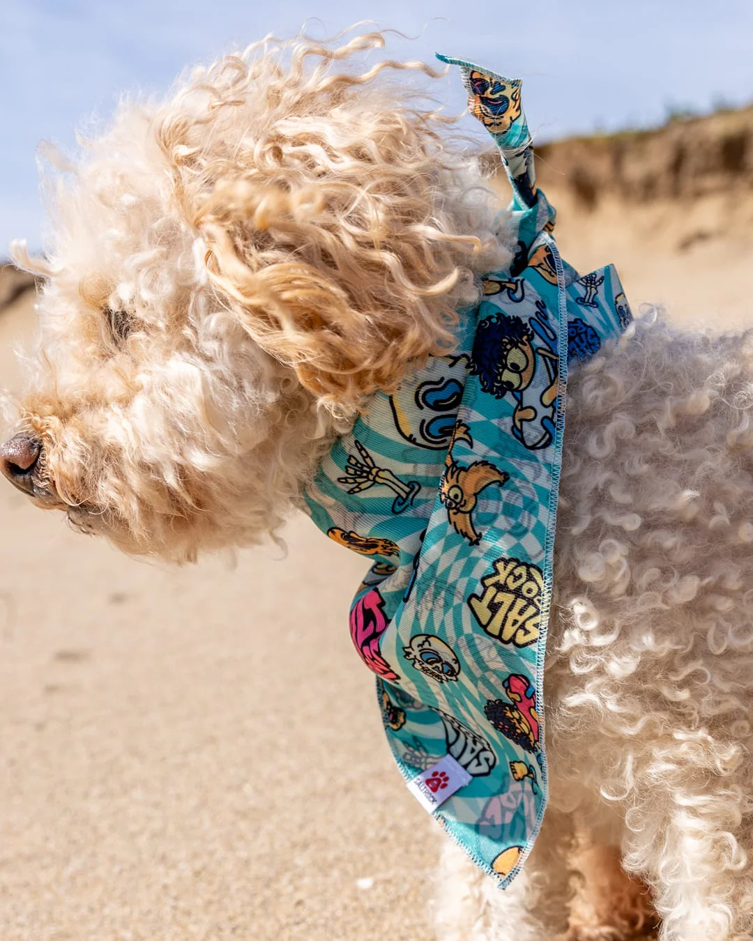 Lush Waves Dog Bandana in Light Blue - Image 4
