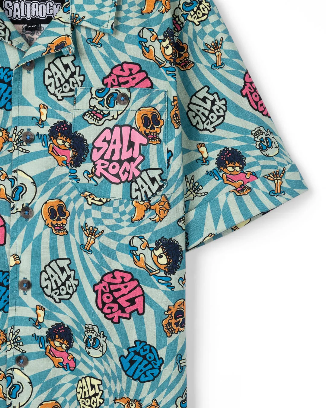 Lush Waves Kids Short Sleeve Shirt in Light Blue - Image 3