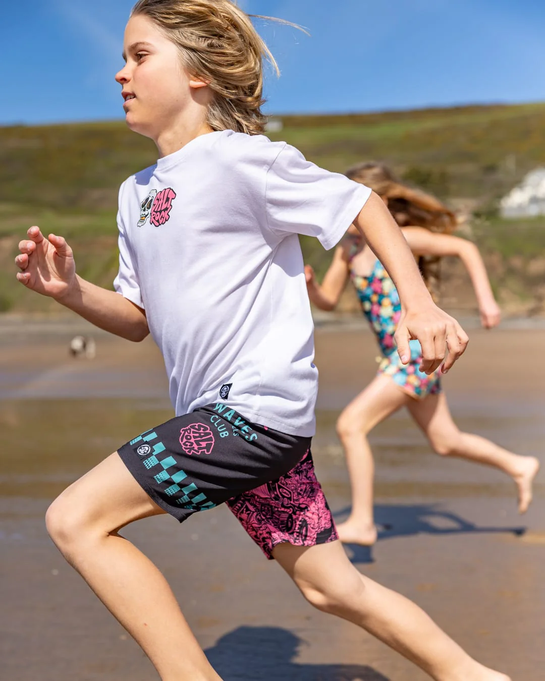 Lush Waves Kids Short Sleeve T-Shirt in White - Image 4