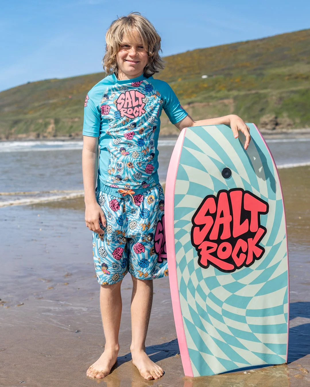 Lush Waves Kids Short Sleeve Rashvest in Blue - Image 3