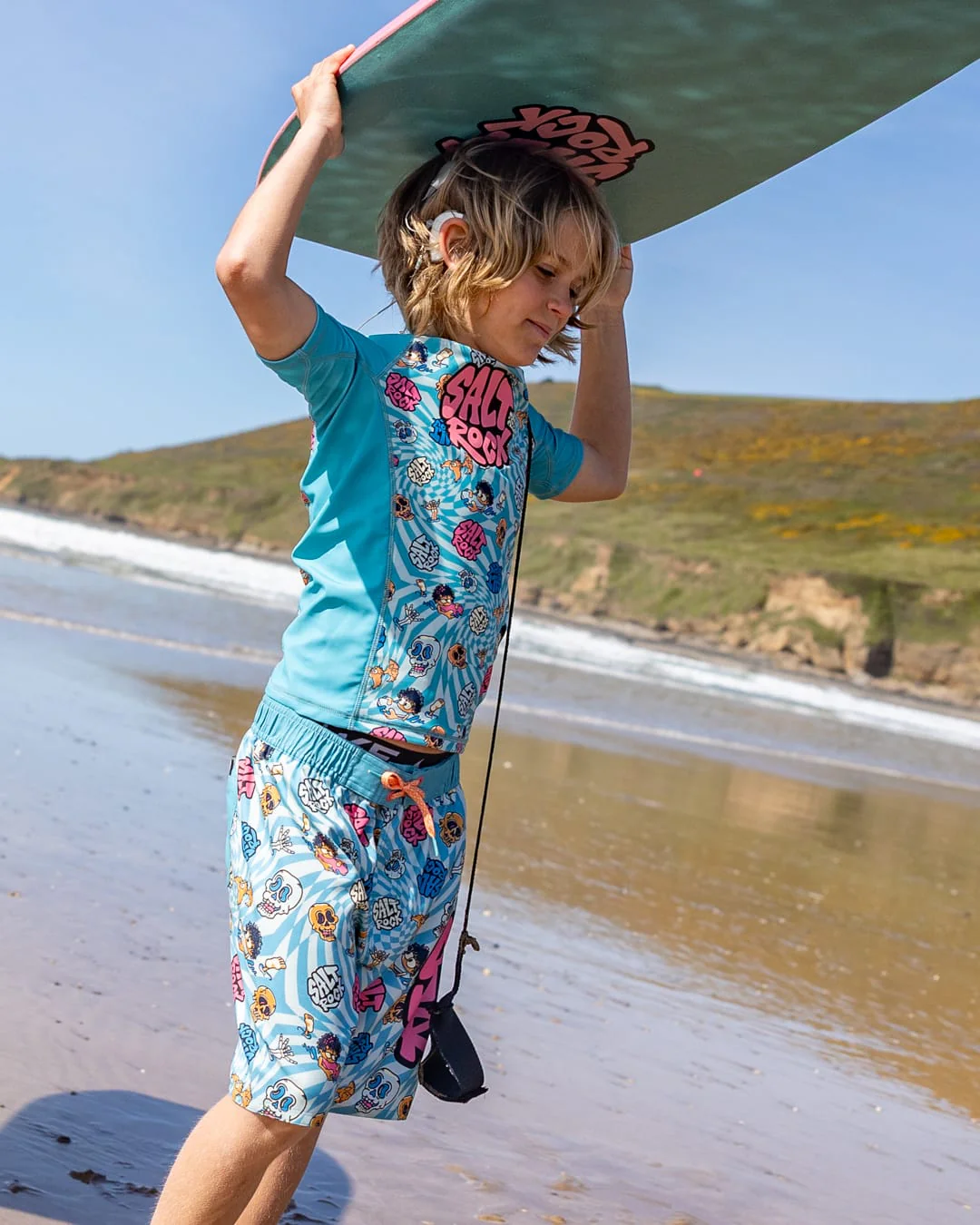 Lush Waves Kids Short Sleeve Rashvest in Blue - Image 7