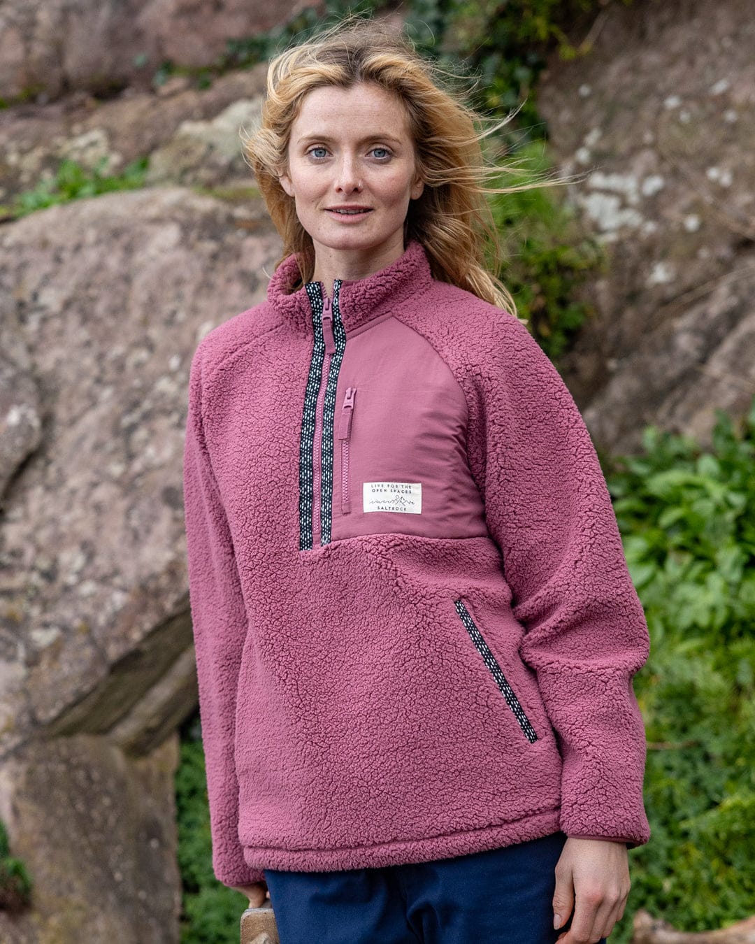 Lya Womens Fleece in Dark Pink - Image 3