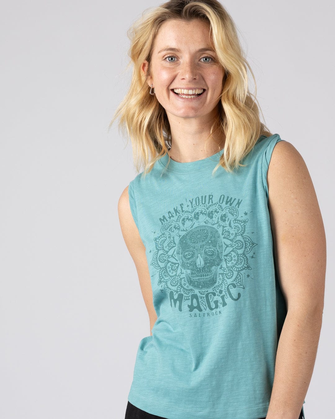 Make Magic Womens Oversized Vest in Blue