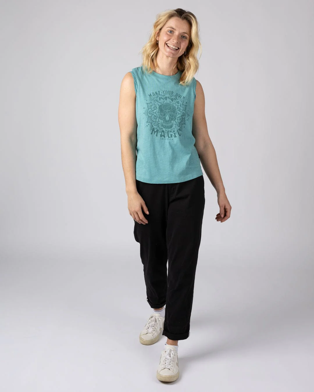 Make Magic Womens Oversized Vest in Blue - Image 2