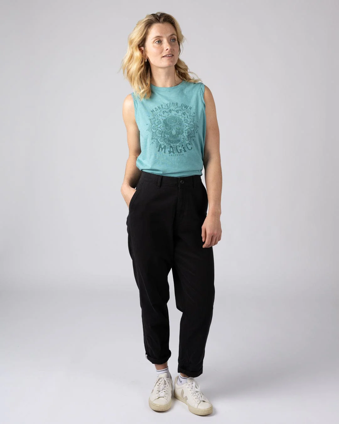 Make Magic Womens Oversized Vest in Blue - Image 6