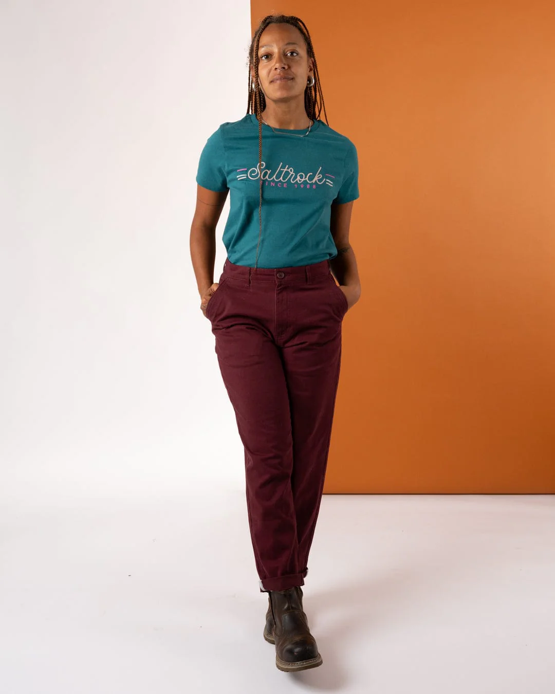 Mara Womens Chino in Dark Purple - Image 2