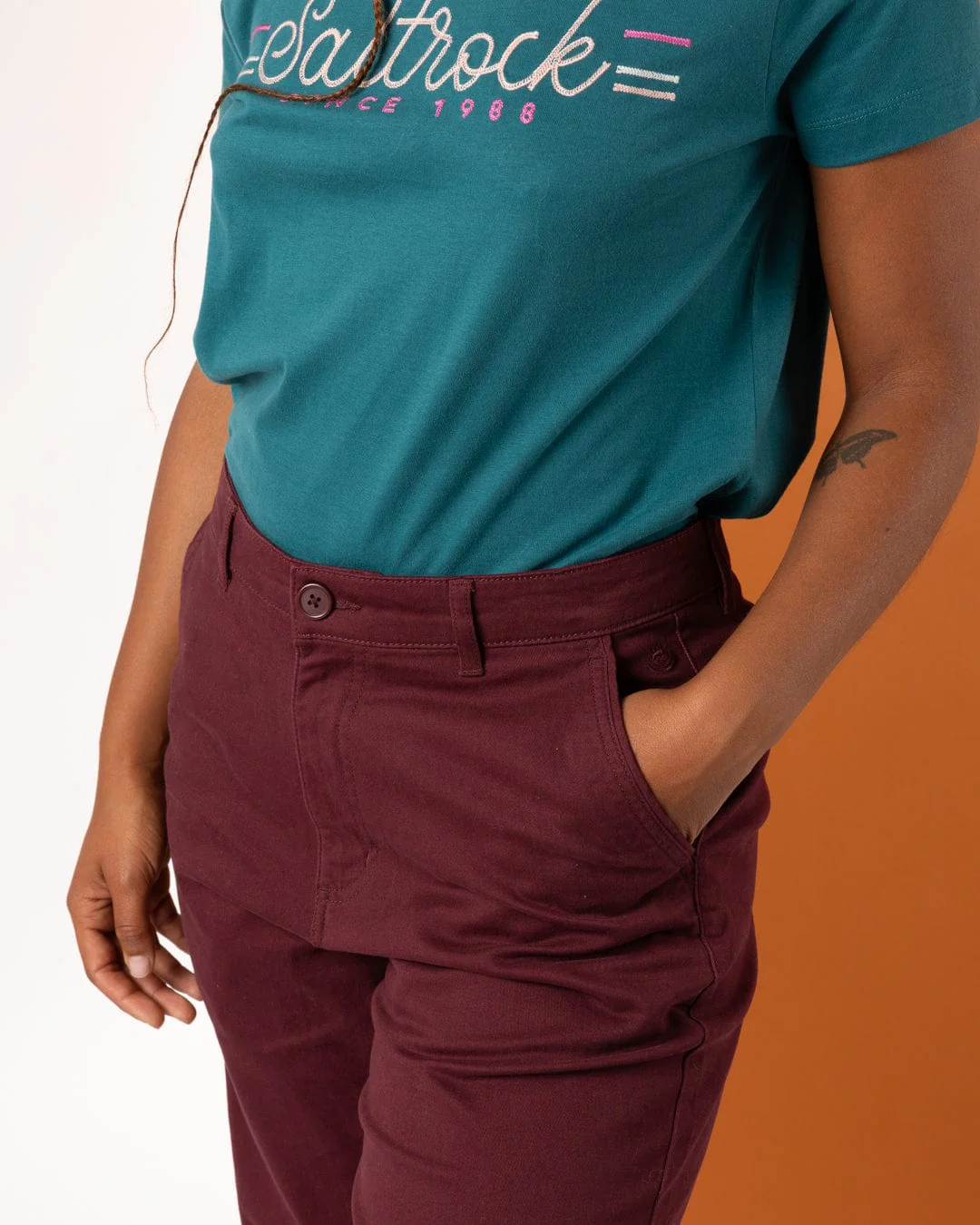 Mara Womens Chino in Dark Purple - Image 4