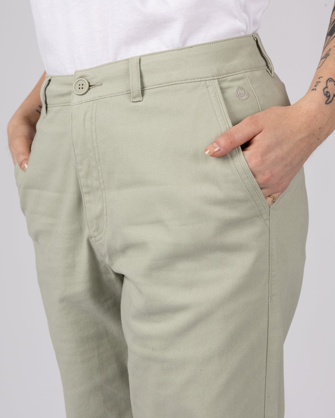 Mara Womens Chino in Light Green - Image 2