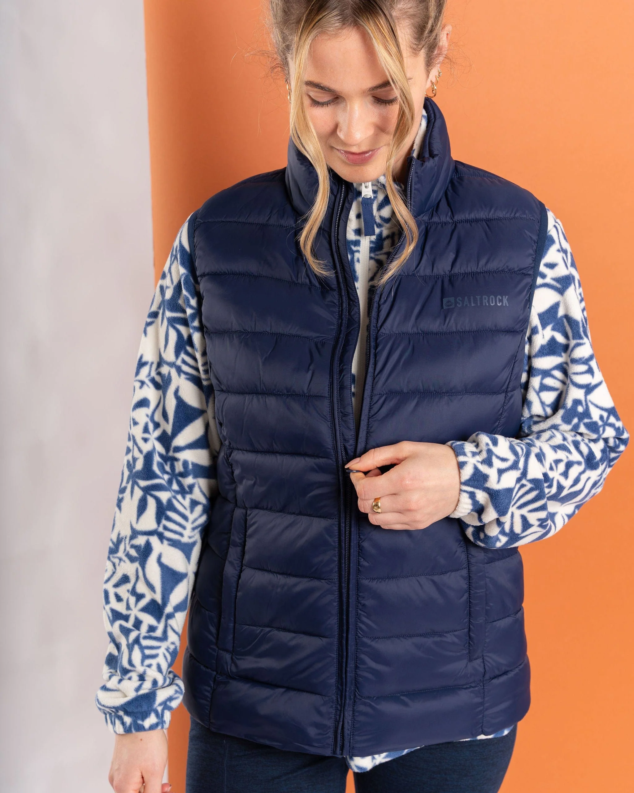 Margot Womens Recycled Padded Gilet in Blue
