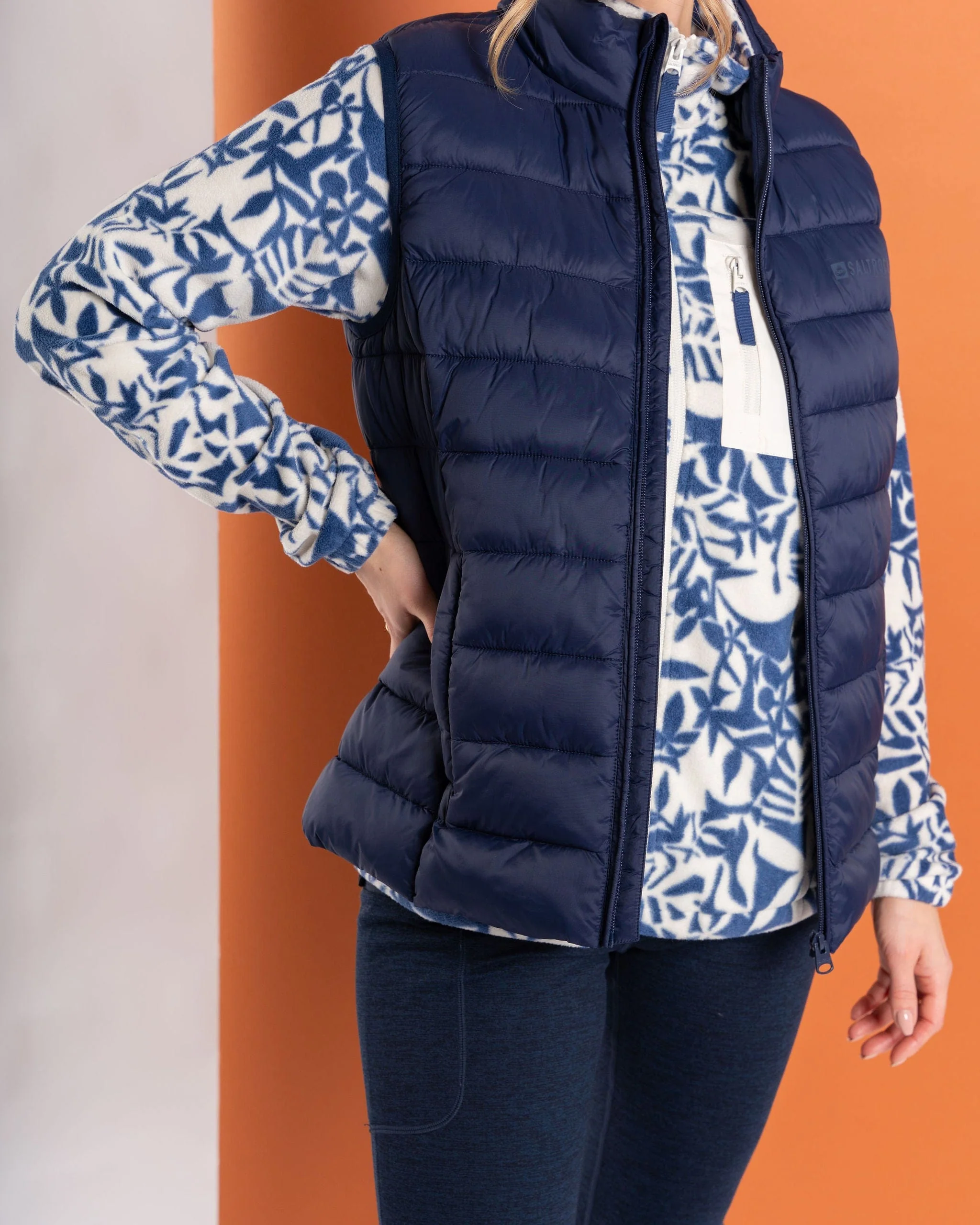 Margot Womens Recycled Padded Gilet in Blue - Image 2