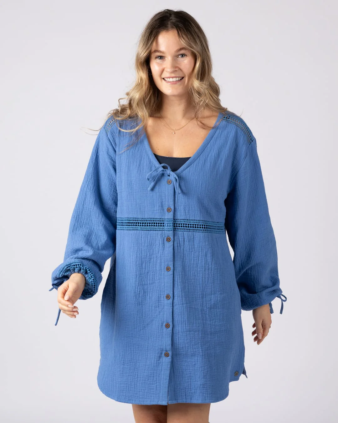 Mathi Womens Dress in Bright Blue - Image 4