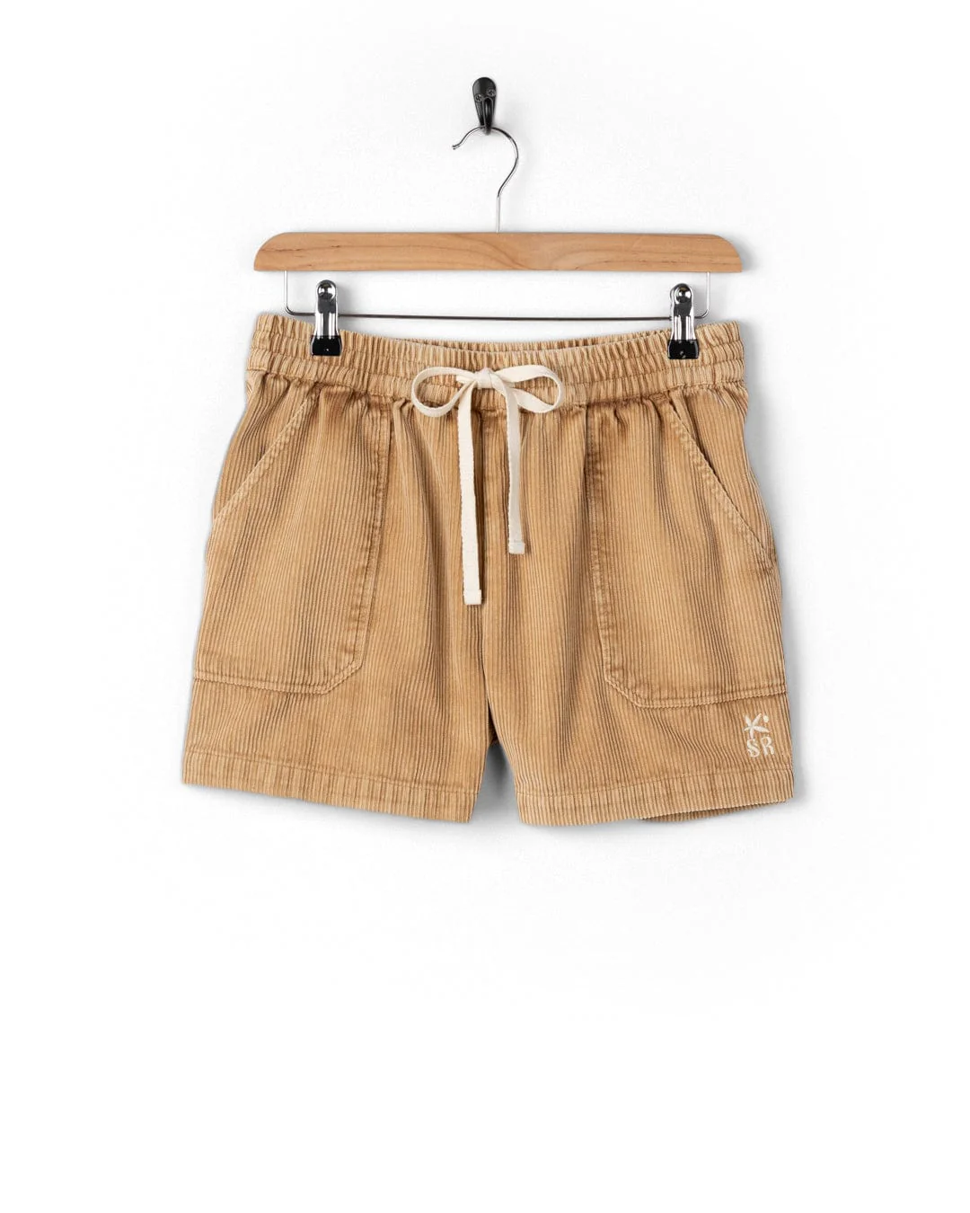 Mel Womens Cord Shorts in Brown - Image 3