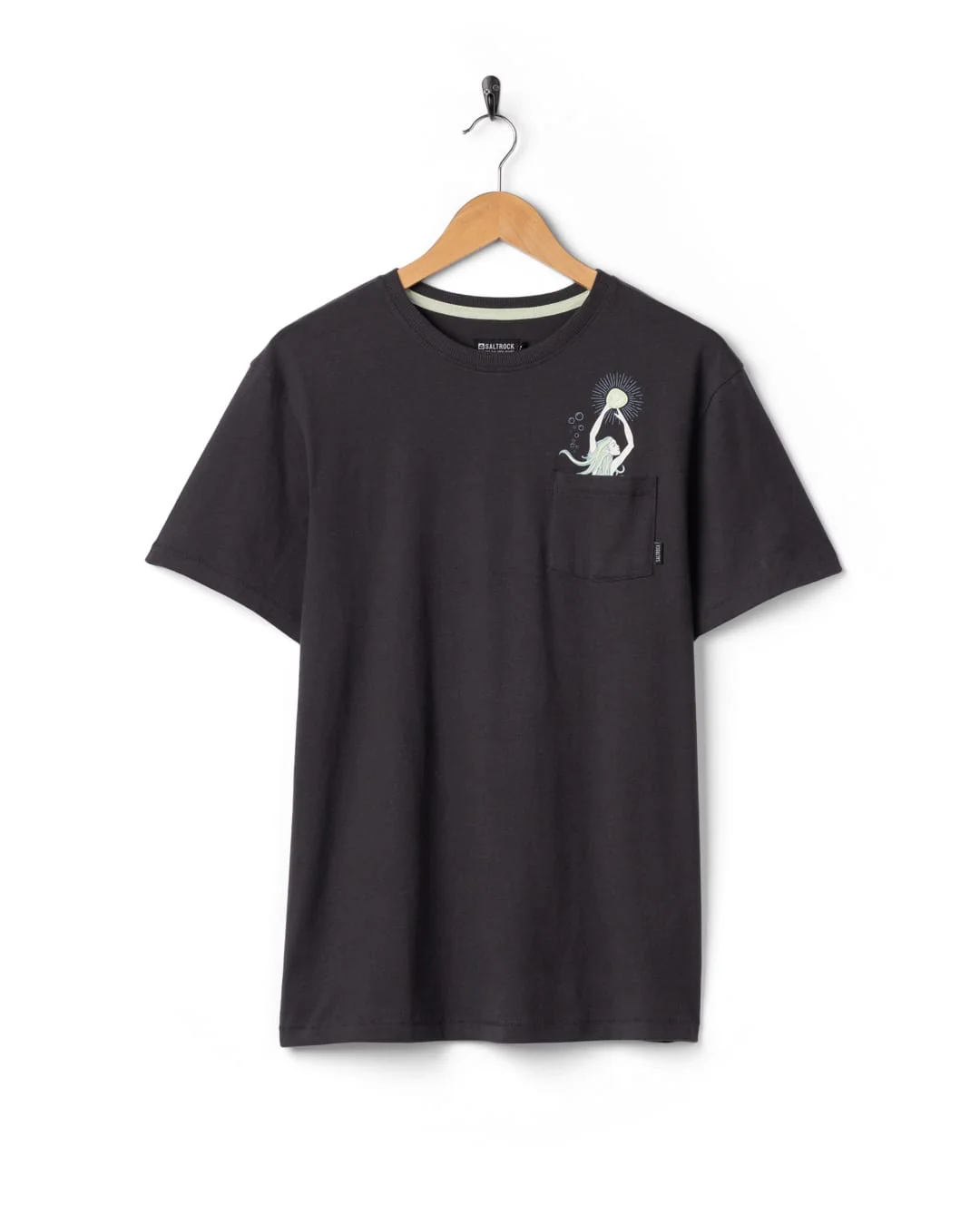Mermaid Rise Mens Short Sleeve T-Shirt in Dark Grey - Image 8