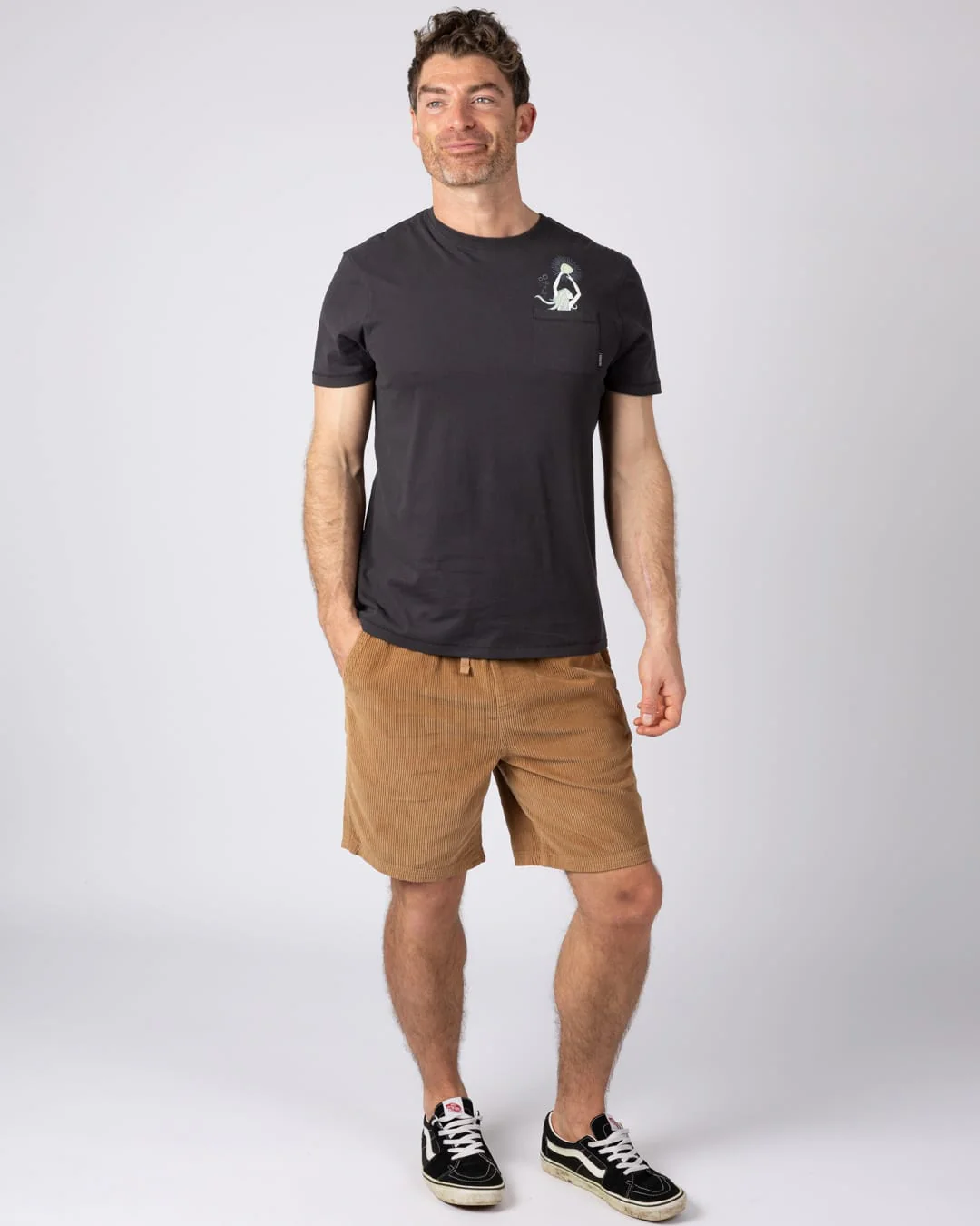 Mermaid Rise Mens Short Sleeve T-Shirt in Dark Grey - Image 9