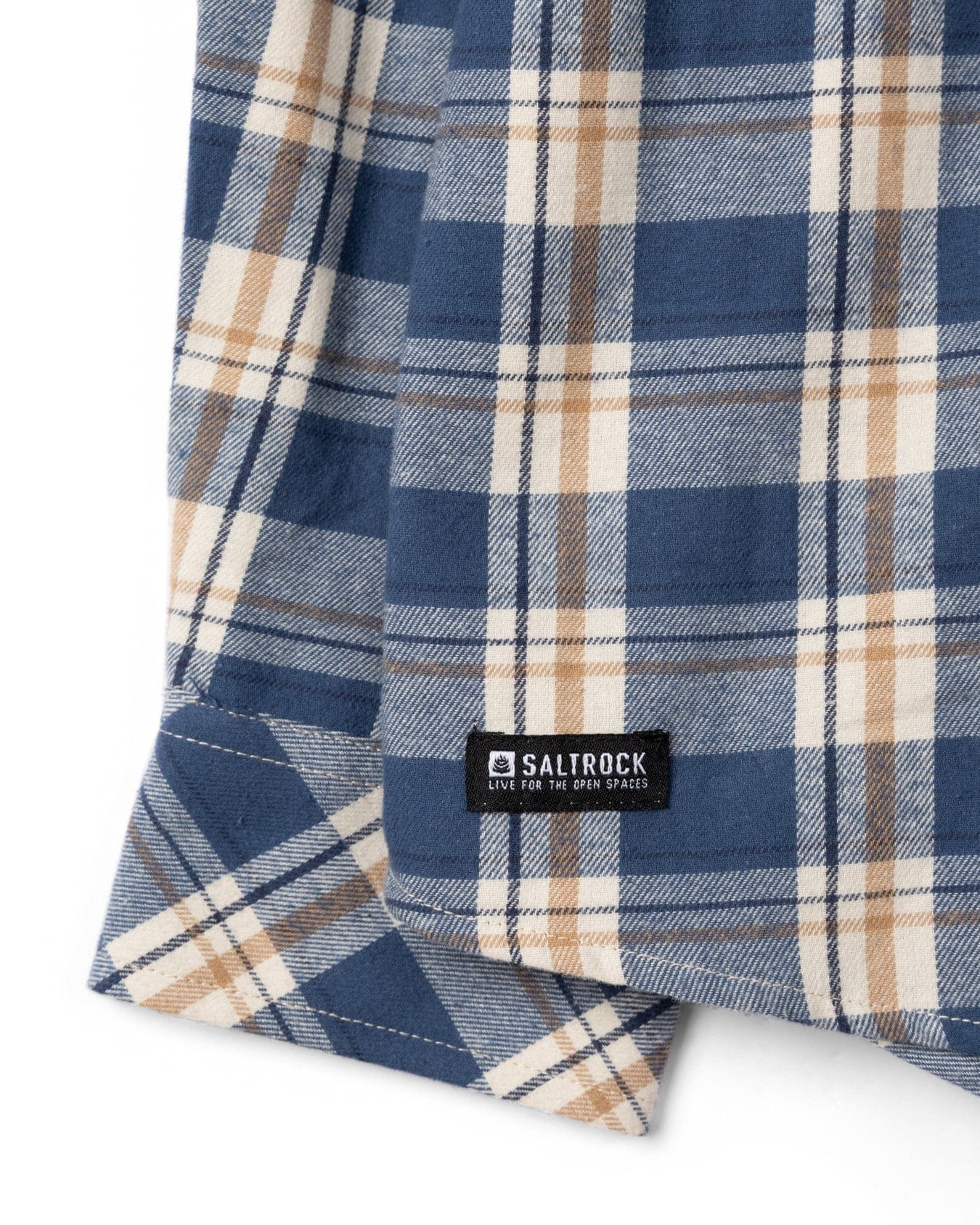 Miles Mens Flannel Shirt in Blue Check - Image 6