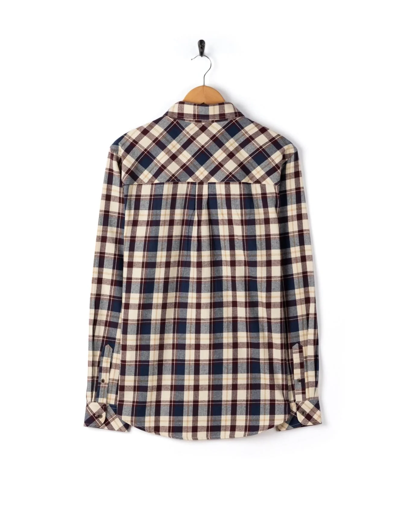 Miles Mens Flannel Shirt in Purple Check - Image 10