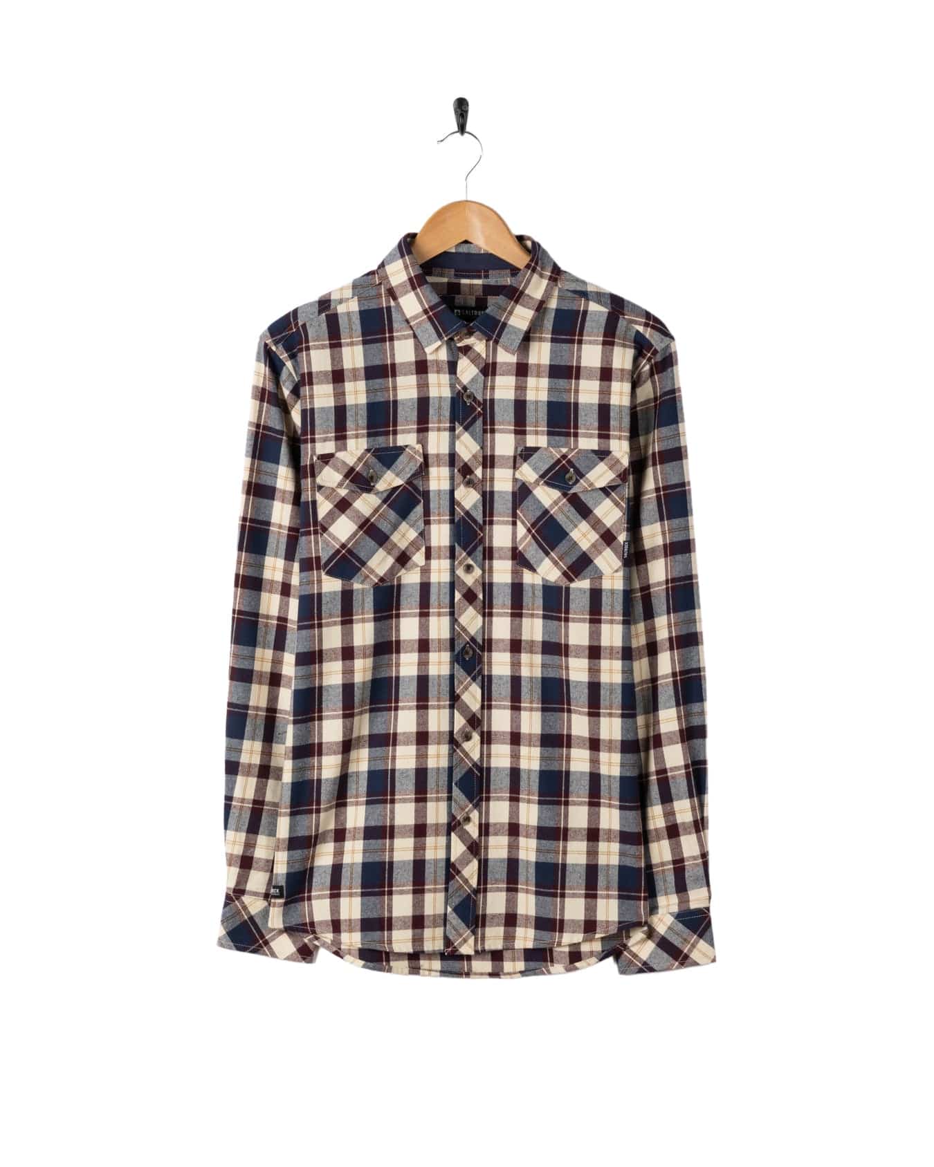 Miles Mens Flannel Shirt in Purple Check - Image 8