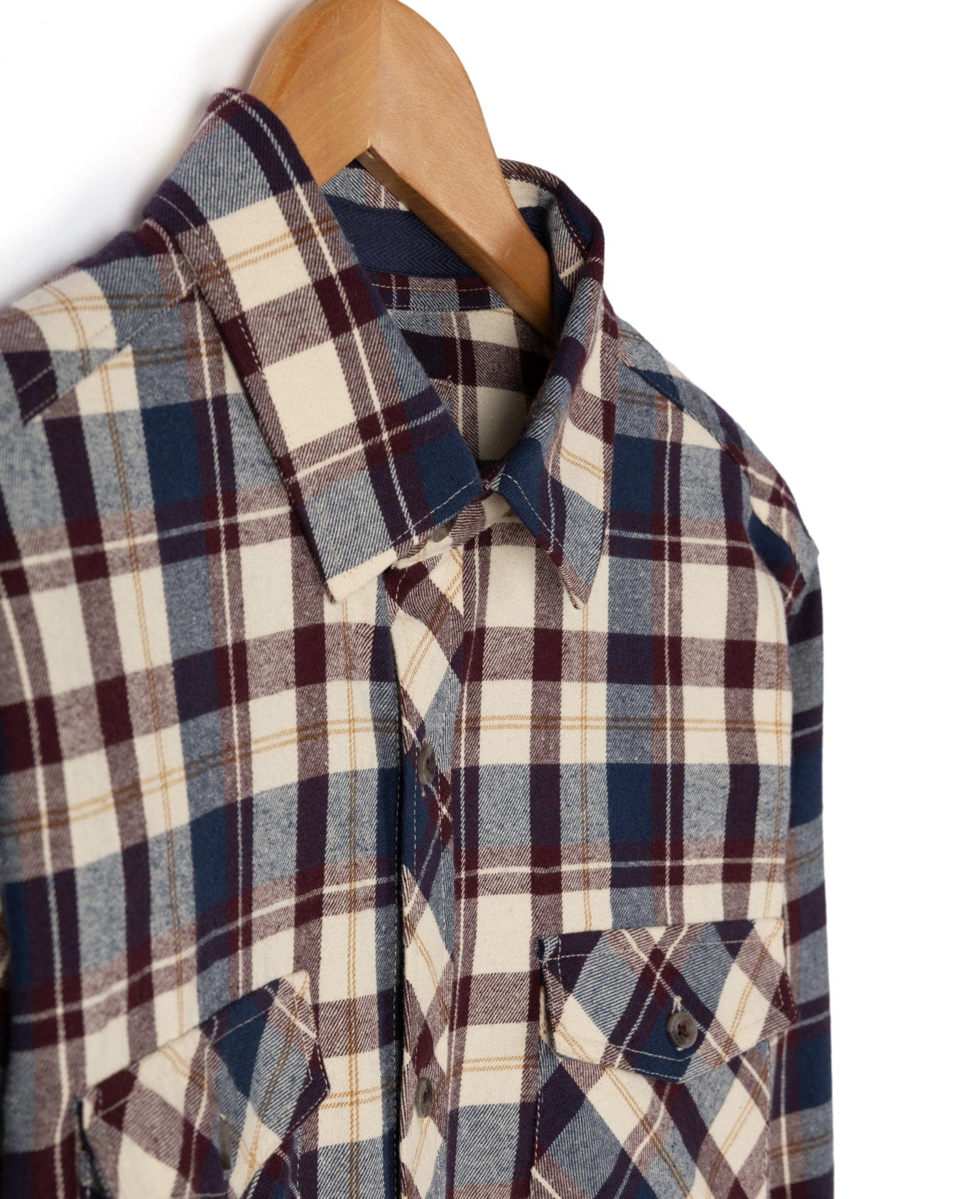 Miles Mens Flannel Shirt in Purple Check - Image 9